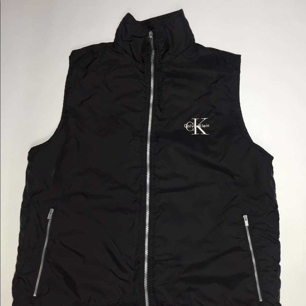 Calvin Klein Full Zip Puffy Vest Black S/M Light
